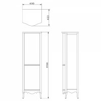 Шкаф пенал Migliore Bella 49 R 25937 Орех Флоренция
