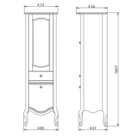 Шкаф пенал Migliore Impero 48 R 26075 Оливковый