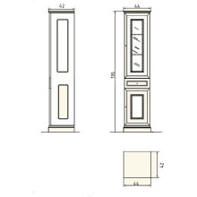 Шкаф пенал Migliore Ravenna 44 R 27075 Оливковый Золото