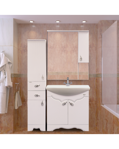 Неаполь - 35 Пенал с 2 ящ./ Б/к белая эмаль лев.