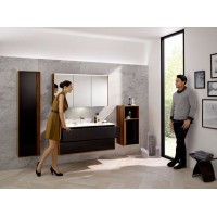 Шкаф пенал Vitra Metropole 40 L 58204 подвесной Сливовое дерево Черный