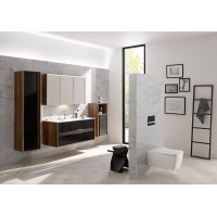 Шкаф пенал Vitra Metropole 40 L 58204 подвесной Сливовое дерево Черный