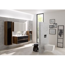 Шкаф пенал Vitra Metropole 40 L 58204 подвесной Сливовое дерево Черный