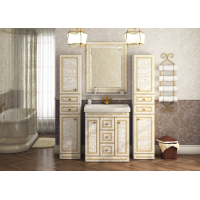 Fresko Пенал -35 лев. с 2ящ. Краколет белый патина