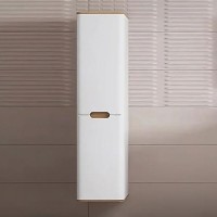 Шкаф пенал Vitra Sento 40 L 60854 подвесной с бельевой корзиной Белый матовый