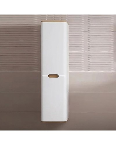 Шкаф пенал Vitra Sento 40 L 60854 подвесной с бельевой корзиной Белый матовый