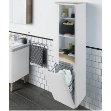 Шкаф пенал Vitra Sento 40 L 60854 подвесной с бельевой корзиной Белый матовый