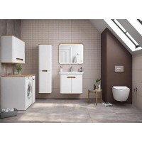 Шкаф пенал Vitra Sento 40 L 60854 подвесной с бельевой корзиной Белый матовый