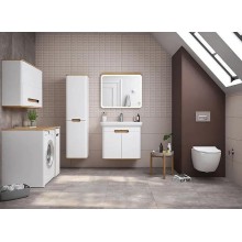 Шкаф пенал Vitra Sento 40 L 60854 подвесной с бельевой корзиной Белый матовый