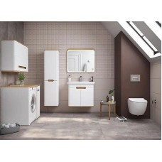 Шкаф пенал Vitra Sento 40 L 60854 подвесной с бельевой корзиной Белый матовый