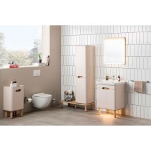 Шкаф пенал Vitra Sento 40 L 60854 подвесной с бельевой корзиной Белый матовый