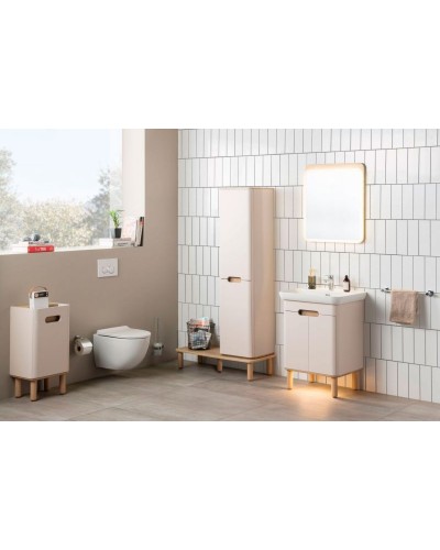 Шкаф пенал Vitra Sento 40 L 60854 подвесной с бельевой корзиной Белый матовый