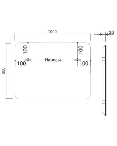Зеркало 100x80 см черный Vincea VLM-3VC100B