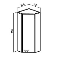 Подвесной шкаф Runo Кредо 30 00000000010 угловой Белый