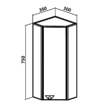 Подвесной шкаф Runo Кредо 30 00000000010 угловой Белый