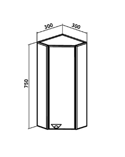 Подвесной шкаф Runo Кредо 30 00000000010 угловой Белый