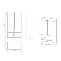 Поло - 60 Шкаф над стиральной машиной с полками