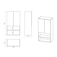 Поло - 60 Шкаф над стиральной машиной с полками