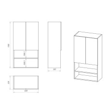 Поло - 60 Шкаф над стиральной машиной с полками