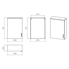 Купер - 50 Шкаф навесной белый левый