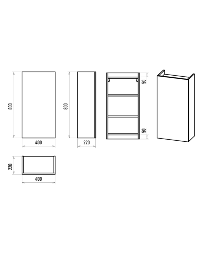 Поло - 40 Шкаф подвесной универс. комбинир.