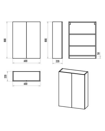 Поло - 60 Шкаф подвесной универс. комбинир.