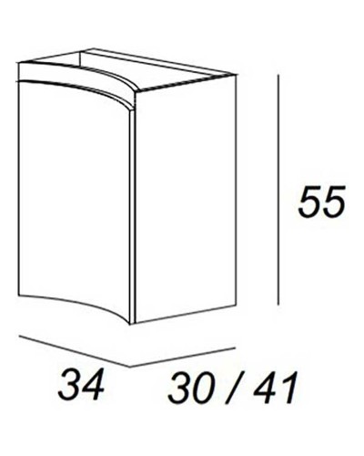 Подвесной шкаф Cezares Vague 34 R 54835 Rovere tabacco