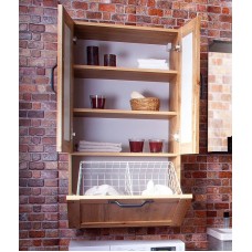 Подвесной шкаф Бриклаер Лофт 60 4627125414466 с бельевой корзиной Метрополитен грей