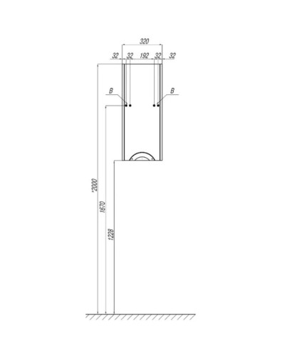 Шкаф одностворчатый подвесной 32х77,2 см дуб полярный L Акватон Сильва 1A215703SIW7L