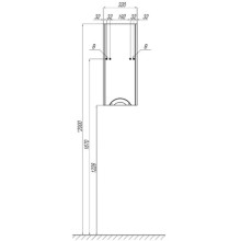 Шкаф одностворчатый подвесной 32х77,2 см дуб полярный R Акватон Сильва 1A215703SIW7R