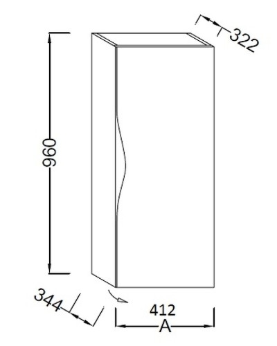 Подвесной шкаф Jacob Delafon Stillness 40 R EB2006D-P6 Натуральный дуб