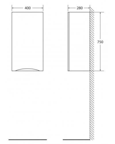 Шкаф подвесной Rovere Cioccolato Amaro BelBagno Fly-Marino FLY-MARINO-750-1A-SC-RCA-P-R