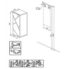 Подвесной шкаф Бриклаер Кристалл 35 4627125416026 Белый