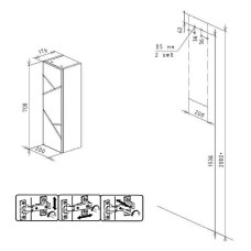 Подвесной шкаф Бриклаер Кристалл 20 4627125416040 Белый