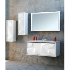 Шкаф белый глянец L Marka One Romb У73558