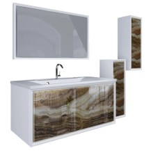 Шкаф оникс/белый глянец L Marka One Seattle У73217