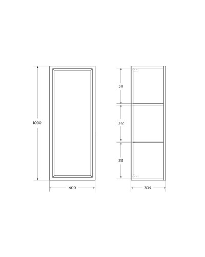 Подвесной шкаф Cezares Giubileo 40 GIUBILEO-1000-1A-SC-BL Bianco Lucido