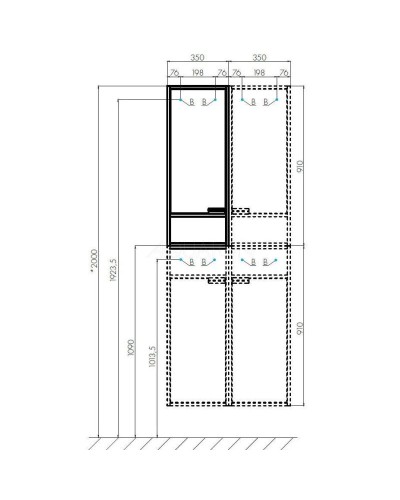 Шкаф подвесной белый глянец/дуб крафт L Акватон Флай 1A237903FAX1L