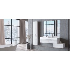 Шкаф подвесной белый глянец/ольха наварра Акватон Сакура 1A220803SKW8R