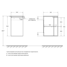 Подвесной шкаф Cezares Vague 34 L 54907 Grigio talpa opaco
