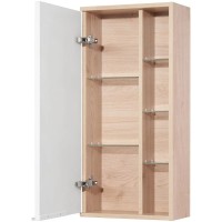 Шкаф подвесной белый глянец/дуб эврика Акватон Бостон 1A239903BN010