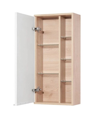 Шкаф подвесной белый глянец/дуб эврика Акватон Бостон 1A239903BN010