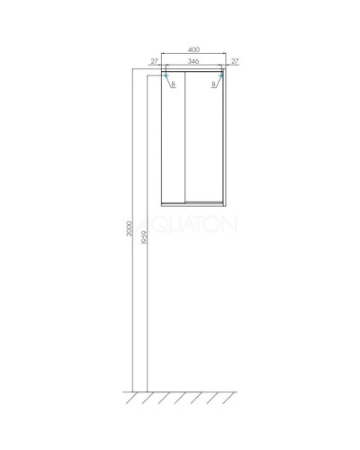 Шкаф подвесной белый глянец/дуб эврика Акватон Бостон 1A239903BN010