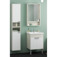 Шкаф подвесной белый глянец/дуб крафт L Акватон Флай 1A237903FAX1L