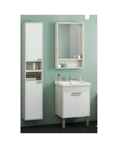 Шкаф подвесной белый глянец/дуб крафт L Акватон Флай 1A237903FAX1L