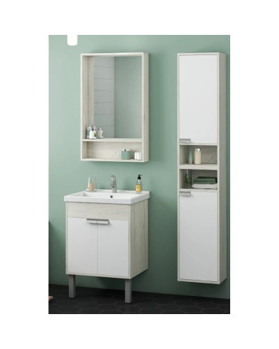 Шкаф подвесной белый глянец/дуб крафт R Акватон Флай 1A237903FAX1R