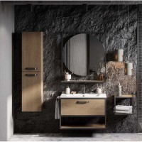 Шкаф одностворчатый подвесной 34х70 см дуб кантри Акватон Лофт Фабрик 1A242803LTDY0