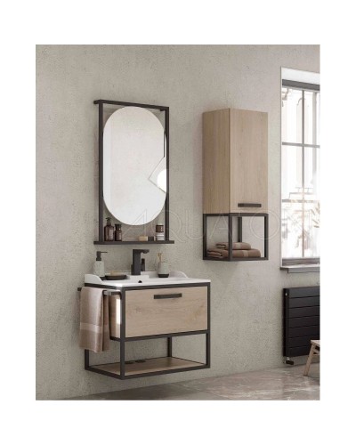 Шкаф одностворчатый подвесной 34х70 см дуб эндгрейн Акватон Лофт Фабрик 1A242803LTDU0