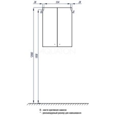 Шкаф двустворчатый подвесной 61х81,8 см белый глянец Акватон Симпл 1A012403SL010