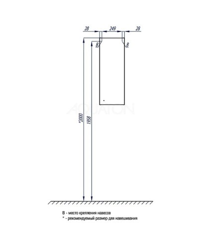 Шкаф одностворчатый подвесной 30,5х81,8 см белый глянец R Акватон Симпл 1A012503SL01R
